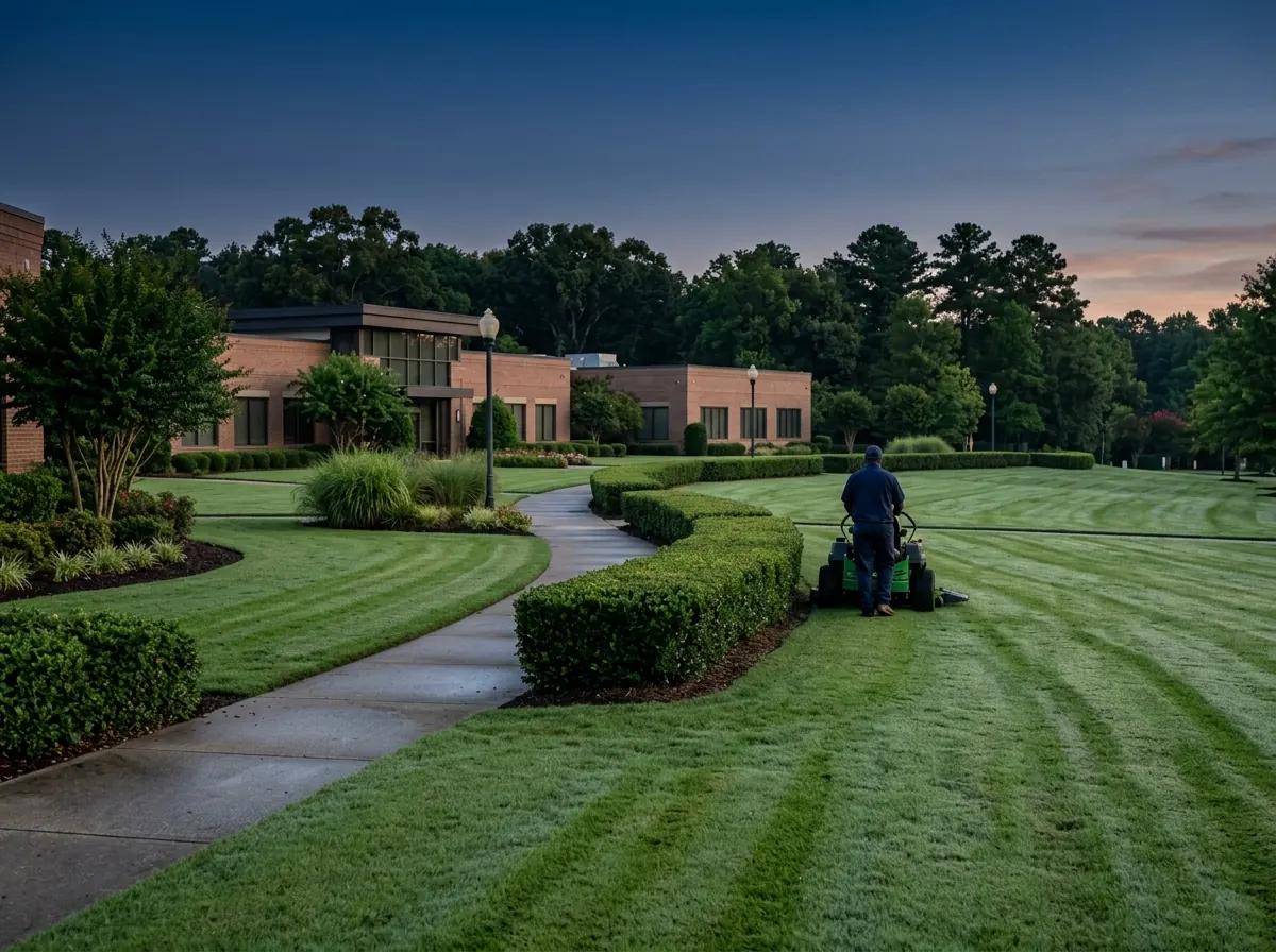 Illustrative image of landscaped commercial grounds