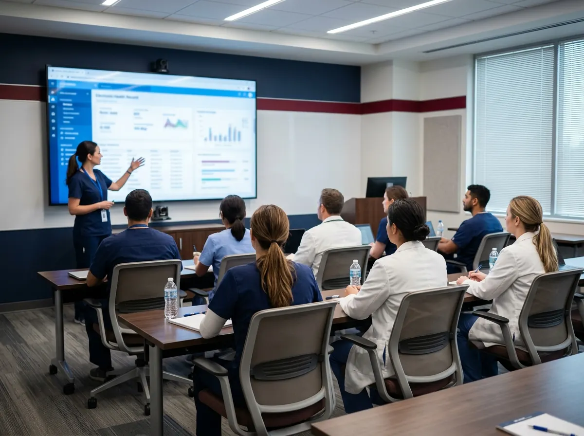 Illustrative image of a healthcare staff training session
